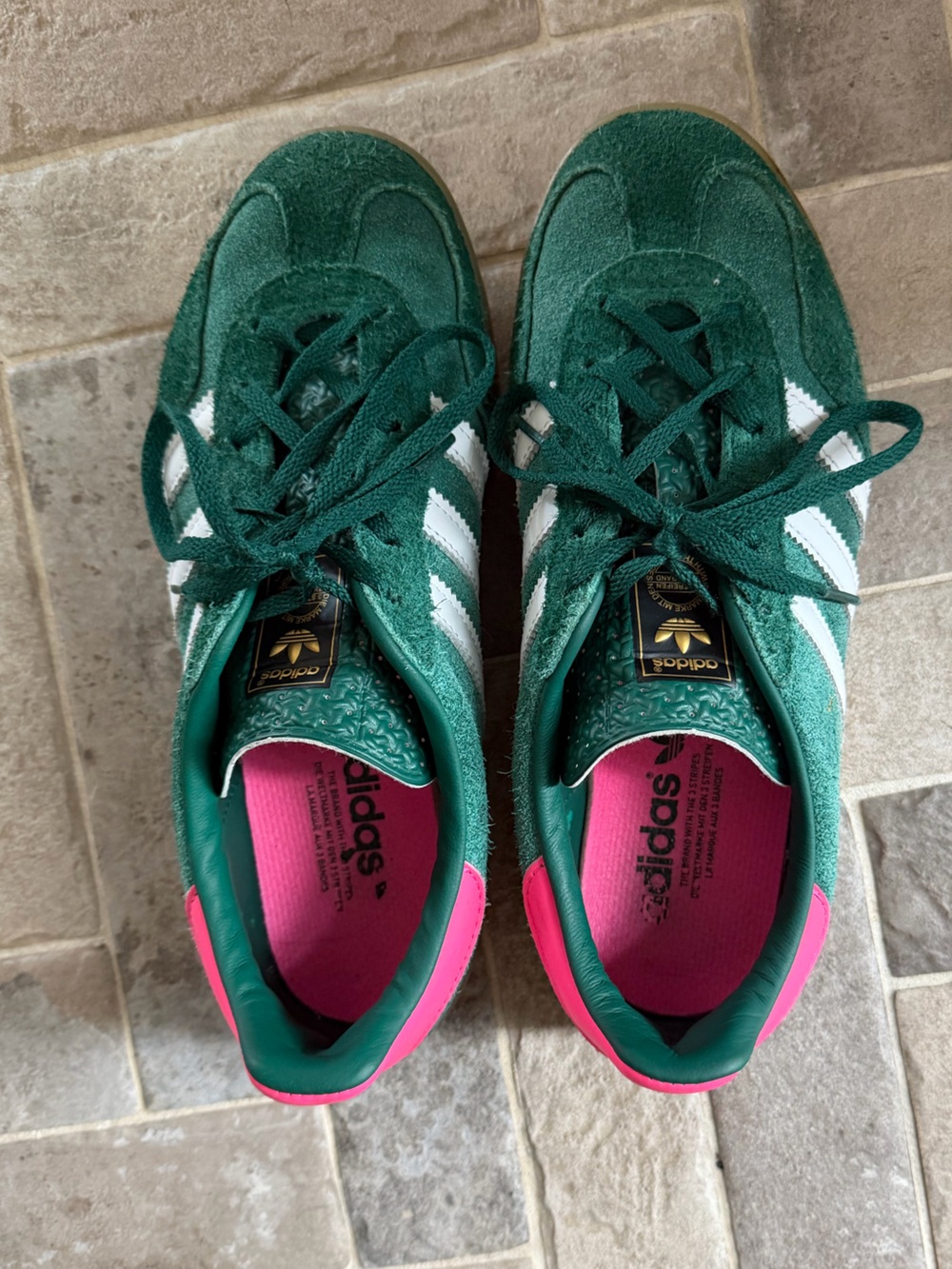 Adidas Gazelle Indoor Green Pink Gum Suede Sneakers Women’s 8.5